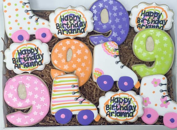 Roller skate birthday sugar cookies - 1 dozen