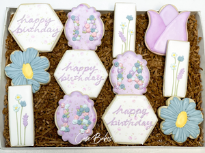 Floral Birthday Cookies - 1 Dozen