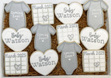 Coming Soon Baby announcement themed sugar cookies - 1 dozen