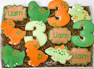 Dinosaur birthday Sugar Cookies - 1 Dozen