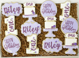 Floral birthday Sugar cookies - 1 dozen