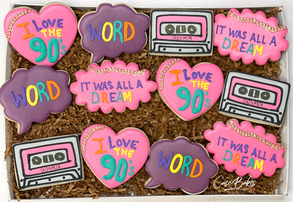 90's theme birthday Sugar cookies - 1 dozen