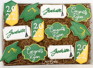 Baylor Theme Graduation Sugar Cookies - 1 Dozen
