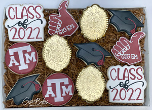 A&M Graduation Sugar Cookies - 1 Dozen