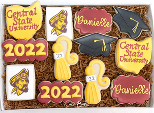 Central Ohio State Graduation sugar cookies - 1 Dozen