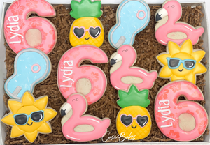 Summer Fun Pool Birthday party Sugar cookies - 1 Dozen