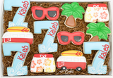 Surfing themed Birthday party Sugar cookies - 1 Dozen