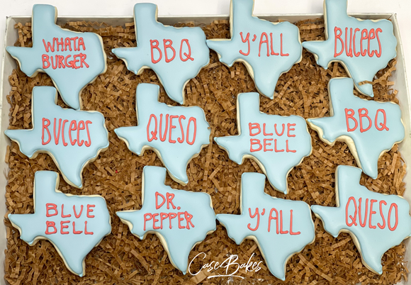 Texas Favorite Things sugar cookies  -1 Dozen