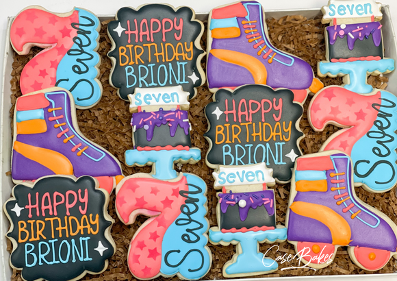 Skating Birthday Sugar cookies - 1 Dozen