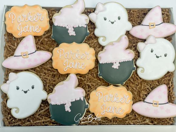 Halloween Birthday Themed sugar cookies - 1 Dozen