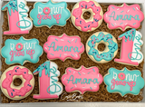 Donut grow up birthday Themed sugar cookies - 1 Dozen