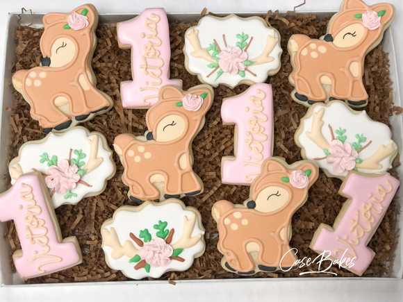 Oh Deer Birthday Sugar cookies - 1 Dozen