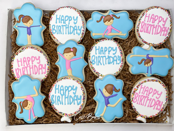 Gymnastics Birthday Sugar Cookies - 1 Dozen