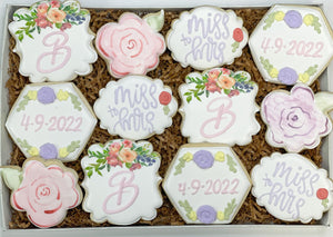Floral Bridal shower sugar cookies - 1 Dozen