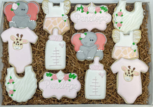 Safari baby shower sugar cookies - 1 Dozen