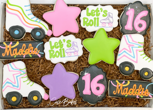 Neon Roller Skate birthday sugar cookies - 1 Dozen