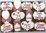 Champagne Birthday sugar cookies - 1 dozen