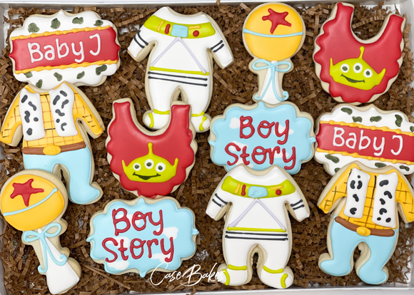 Boy Story baby shower sugar cookies - 1 dozen
