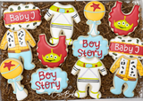 Boy Story baby shower sugar cookies - 1 dozen