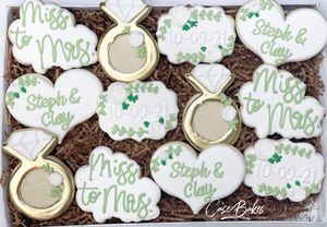 Greenery Bridal shower sugar cookies - 1 dozen