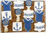 Sailor Nautical baby shower themed Sugar Cookies - 1 Dozen