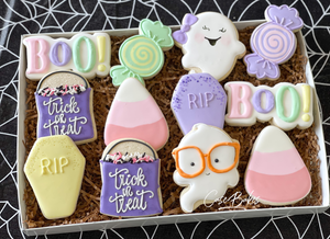 Halloween Pastel Assorted Sugar Cookies- 1 Dozen