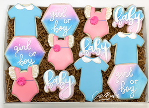 Pink and Blue Gender Reveal Sugar cookies - 1 Dozen