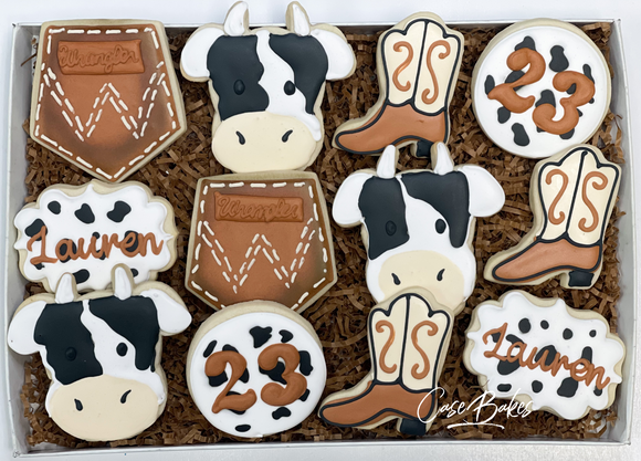 Country themed Birthday sugar cookies - 1 Dozen