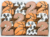 Sports themed age sugar cookies - 1 Dozen