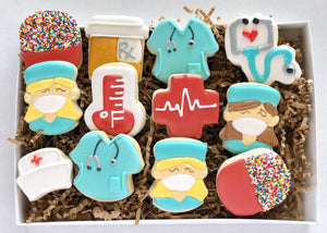 Nurse/healthcare Woman mini Cookies - 1 Dozen