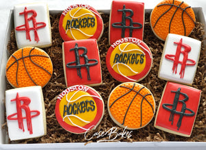 Houston Rockets Basketball Cookies - 1 Dozen