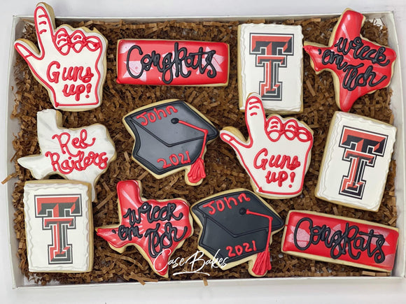Texas Tech Graduation Cookies - 1 Dozen
