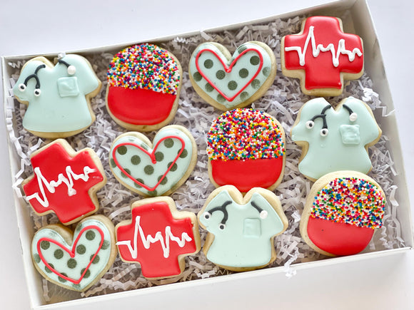 Nurse Themed Mini Cookies - 1 Dozen