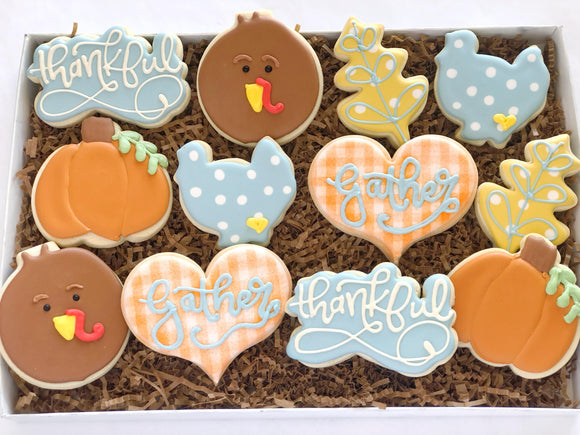 Thanksgiving Decorated Cookies -1 Dozen